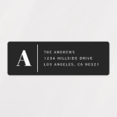 Moderne Monogram & Address Waterproof Labels Etiketten (Design 2)