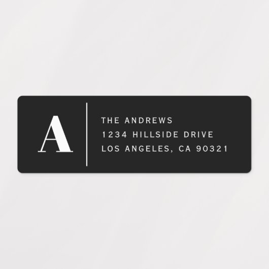 Moderne Monogram & Address Waterproof Labels Etiketten (Design 1)