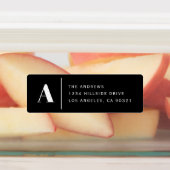 Moderne Monogram & Address Waterproof Labels Etiketten (Befestigt)