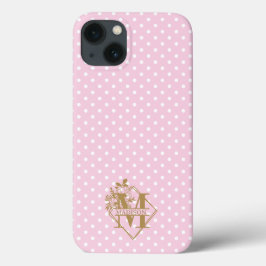 Moderne Monogram Alphabet Letter M Polka Dots Case-Mate iPhone Hülle