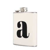 Moderne Monogram Anfangsbuchstabe Wedding Bold Whi Flachmann (Links)