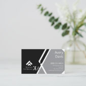 Moderne Monogram Architecture Bold Black & Gray Visitenkarte (Stehend Vorderseite)