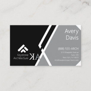 Moderne Monogram Architecture Bold Black & Gray Visitenkarte