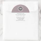 Moderne Monogram Ästhetik Runder Aufkleber (Tasche)