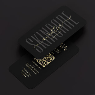 Moderne Monogram Ästhetische Schwarze Hautpflege Visitenkarte