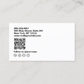 Moderne Monogram Barber Scissors Grau Visitenkarte (Rückseite)