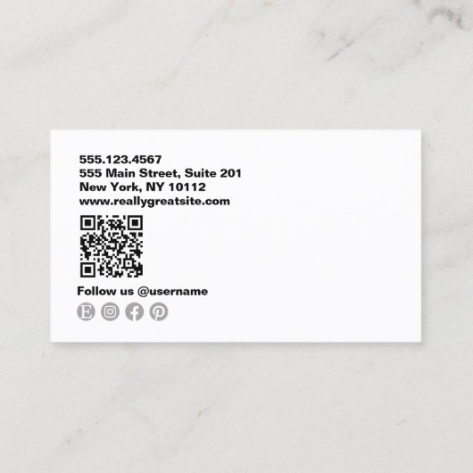 Moderne Monogram Barber Scissors Grau Visitenkarte (Rückseite)