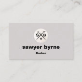 Moderne Monogram Barber Scissors Grau Visitenkarte (Vorderseite)