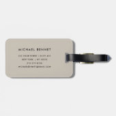 Moderne Monogram Beige Taupe Gepäckanhänger (Rückseite horizontal)