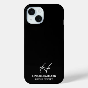 Moderne Monogram Black Beruflich Chic Case-Mate iPhone Hülle