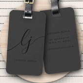 Moderne Monogram Black Calligraphy Elegante Script Gepäckanhänger