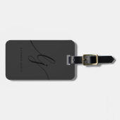 Moderne Monogram Black Calligraphy Elegante Script Gepäckanhänger (Vorderseite horizontal)