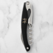 Moderne Monogram Black Gold Elegante Script Name Kellnermesser (Rückseite)