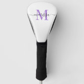 Moderne Monogram Black Lila Golf Head Cover Golf Headcover (Vorderseite)