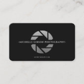Moderne Monogram Black Silver Camera Visitenkarte (Vorderseite)
