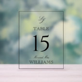 Moderne Monogram Black & White Wedding Tischnummer Acrylschild (Neutral)