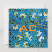 Moderne Monogram Blue Floral Chic (Rückseite)