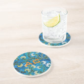 Moderne Monogram Blue Floral Chic Getränkeuntersetzer (Seite)