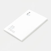 Moderne Monogram Blue Gray Skandinavien Post-it Klebezettel (angewinkelt)