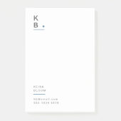 Moderne Monogram Blue Gray Skandinavien Post-it Klebezettel (Vorderseite)