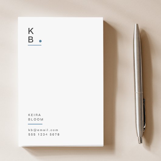 Moderne Monogram Blue Gray Skandinavien Post-it Klebezettel