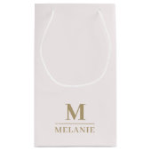 Moderne Monogram Blush Pink Gold Geschenktasche Kleine Geschenktüte (Rückseite)