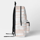 Moderne Monogram Blush Pink Lines Abstrakt Art Bedruckter Rucksack (Links)