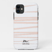 Moderne Monogram Blush Pink Lines Abstrakt Art Case-Mate iPhone Hülle (Rückseite)