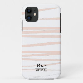 Moderne Monogram Blush Pink Lines Abstrakt Art Case-Mate iPhone Hülle