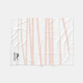 Moderne Monogram Blush Pink Lines Abstrakt Art Fleecedecke (Vorderseite (Horizontal))