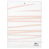 Moderne Monogram Blush Pink Lines Abstrakt Art Klemmbrett (Rückseite)
