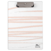 Moderne Monogram Blush Pink Lines Abstrakt Art Klemmbrett (Vorderseite)