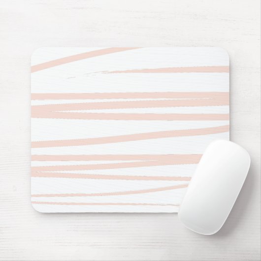 Moderne Monogram Blush Pink Lines Abstrakt Art Mousepad (Mit Mouse)