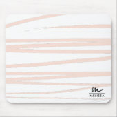 Moderne Monogram Blush Pink Lines Abstrakt Art Mousepad (Vorne)