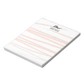 Moderne Monogram Blush Pink Lines Abstrakt Art Notizblock (Rotiert)