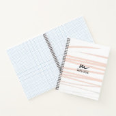 Moderne Monogram Blush Pink Lines Abstrakt Art Notizblock (Innenseite)
