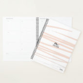 Moderne Monogram Blush Pink Lines Abstrakt Art Planer (Anzeige)