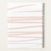 Moderne Monogram Blush Pink Lines Abstrakt Art Planer (Rückseite)