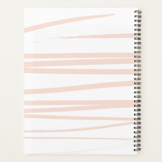 Moderne Monogram Blush Pink Lines Abstrakt Art Planer (Rückseite)