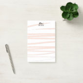 Moderne Monogram Blush Pink Lines Abstrakt Art Post-it Klebezettel (Büro)