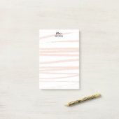 Moderne Monogram Blush Pink Lines Abstrakt Art Post-it Klebezettel (Auf Schreibtisch)