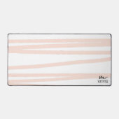 Moderne Monogram Blush Pink Lines Abstrakt Art Schreibtischunterlage (Vorderseite)