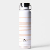 Moderne Monogram Blush Pink Lines Abstrakt Art Trinkflasche (Rückseite)