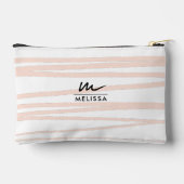 Moderne Monogram Blush Pink Lines Abstrakt Art Zubehörtasche (Rückseite)