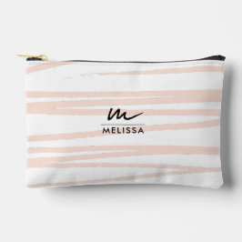 Moderne Monogram Blush Pink Lines Abstrakt Art Zubehörtasche
