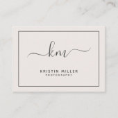 Moderne Monogram Blush und Grau Social Media Visitenkarte (Vorderseite)