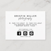 Moderne Monogram Blush und Grau Social Media Visitenkarte (Rückseite)