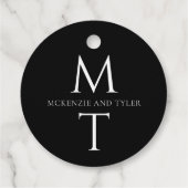 Moderne Monogram Bold Black Initials Geschenkanhänger (Rückseite)