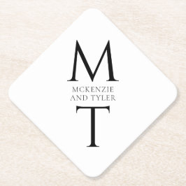 Moderne Monogram Bold Black Initials Untersetzer