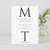 Moderne Monogram Bold Black Initials Wedite Einlad Einladung (Stehend Vorderseite)
